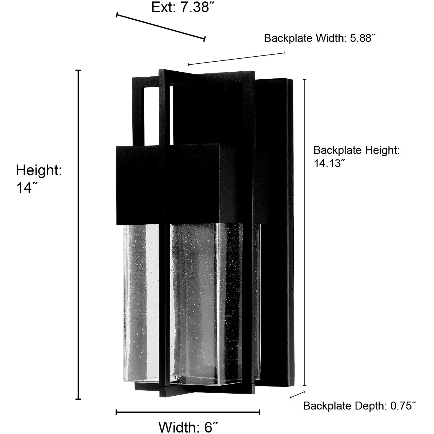 Kingler LED 14.25 inch Powder Coated Black Outdoor Wall Sconce